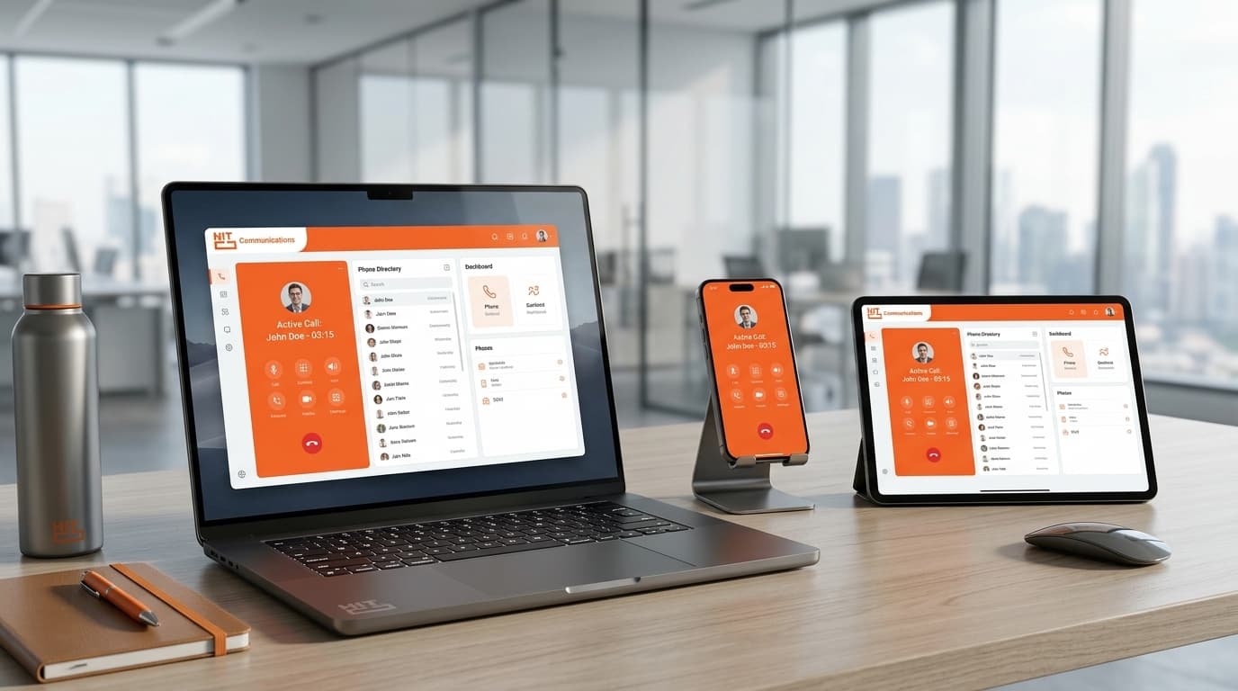 PBX Cloud HIT en laptop, smartphone y tablet